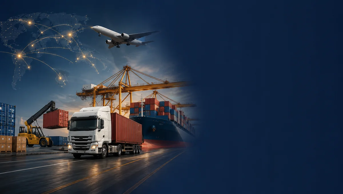 Global freight network spanning sea, air and road